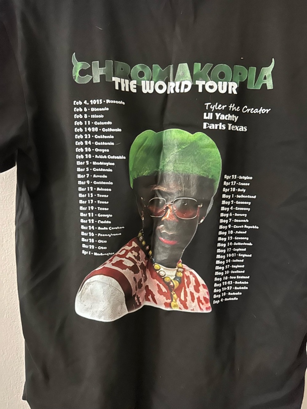 Black 'Chromokopia The World Tour' Graphic Tee Tyler the creator faux - Picture 6 of 6